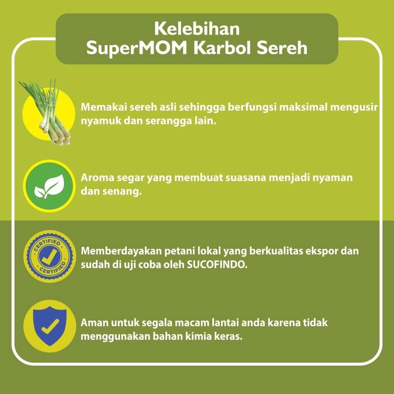 Product image SuperMOM - Karbol Sereh Pembersih Lantai Wangi Anti Bakteri 1 Liter