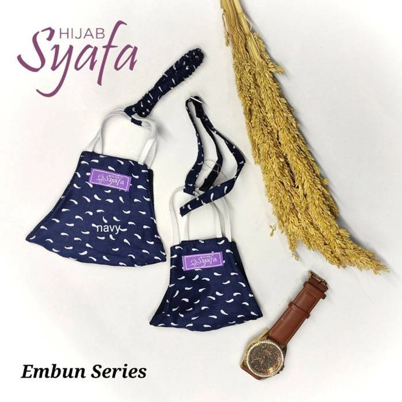 Syafa Hijab - Masker Series Embun All Size Navy