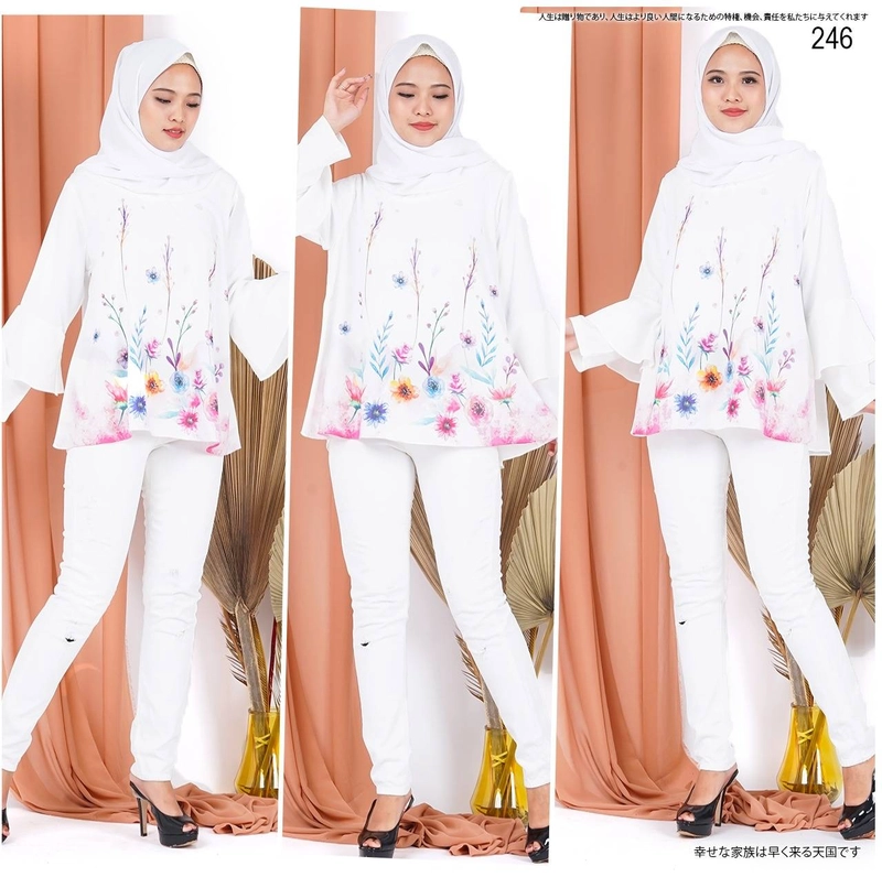 Product image Syahrinda - Blouse White Rose Bell (Putih, All Size , Pcs)