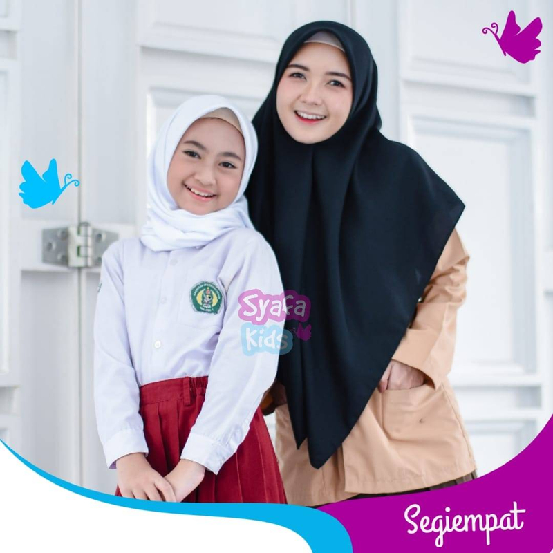 Product image Syafa Hijab - KERUDUNG SEKOLAH SEGIEMPAT ALL SIZE BLACK