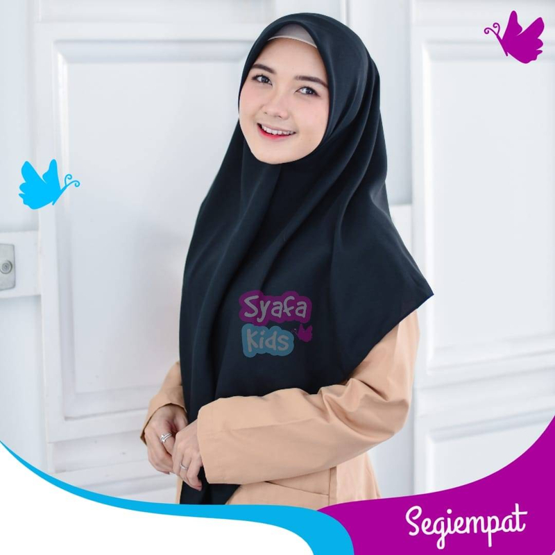 Product image Syafa Hijab - KERUDUNG SEKOLAH SEGIEMPAT ALL SIZE BLACK
