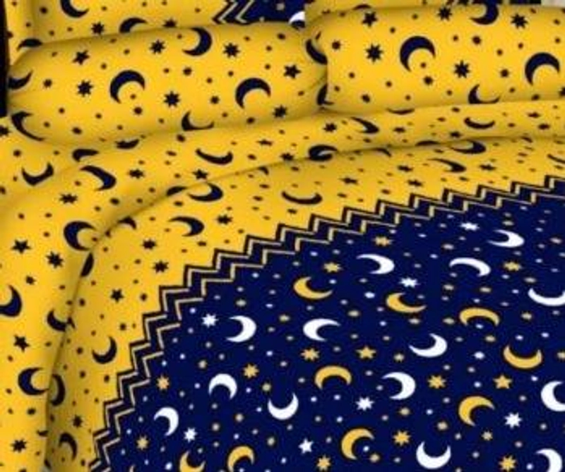 Episopie - Sarung Kasur Busa Motif Starmoon 90 Cm X 200 Cm X 10cm Biru Kuning