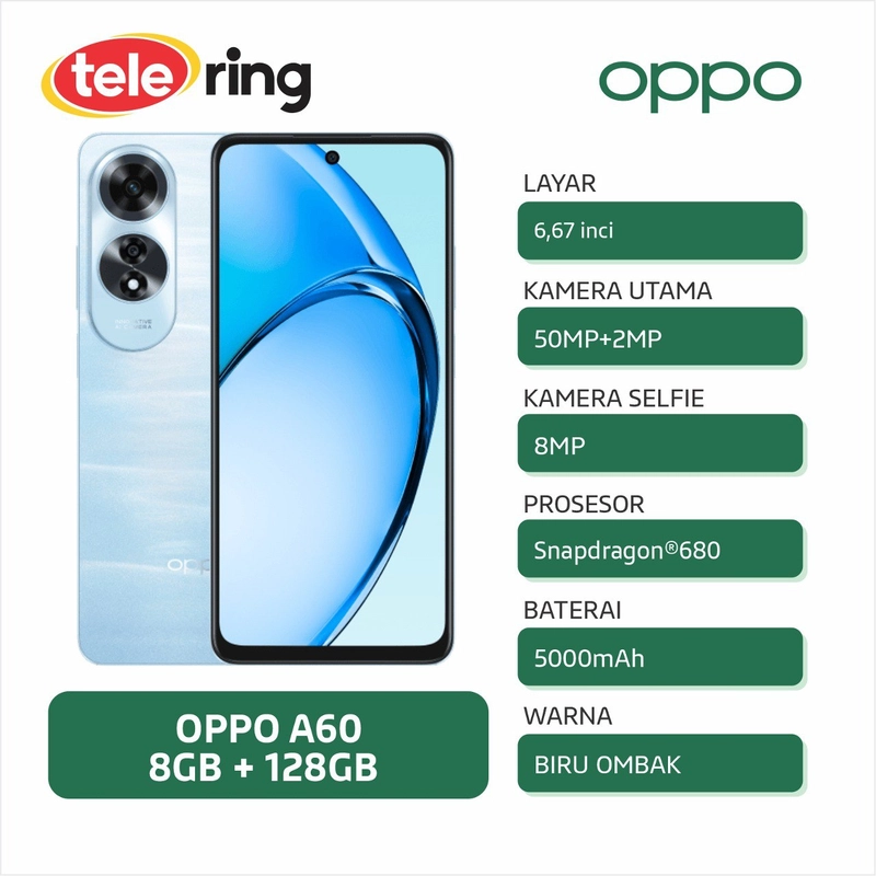 Product image TELE RING - HP OPPO CPH2631 A60 8/128GB BIRU OMBAK