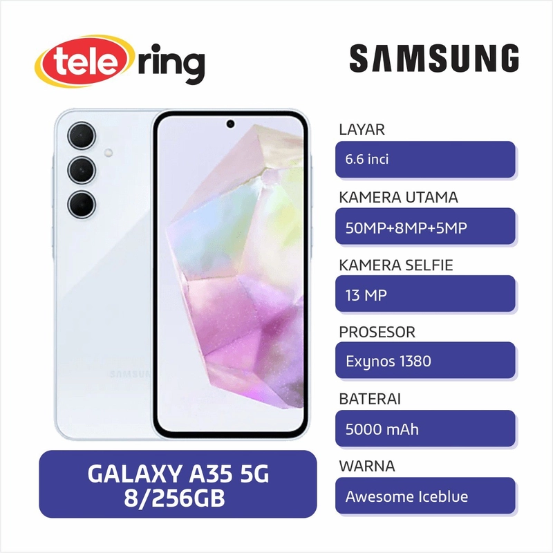 Product image TELE RING - HP SAM SM-A356E/DS A35 5G 8/256GB A ICEBLUE QR