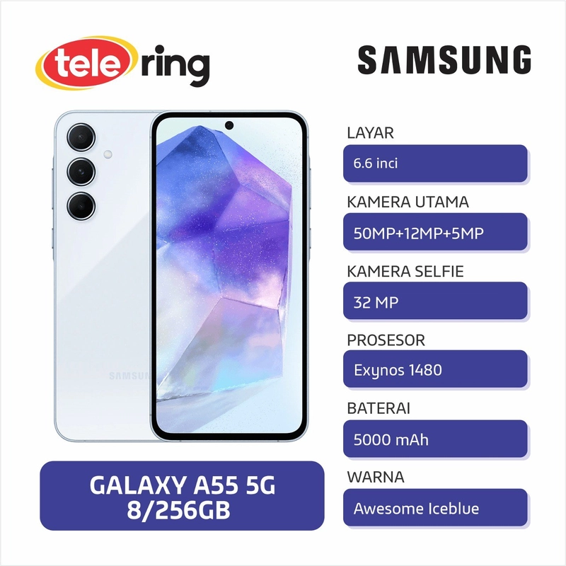 Product image TELE RING - HP SAM SM-A556E/DS A55 5G 8/256GB A ICEBLUE QR