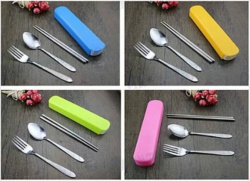 Product image Hasania Home - Set Sendok Garpu Stainless Steel Isi 3 Merah Muda
