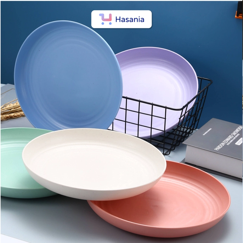 Product image Hasania Home - Piring Makan Wheat Straw Oval 20 cm Biru