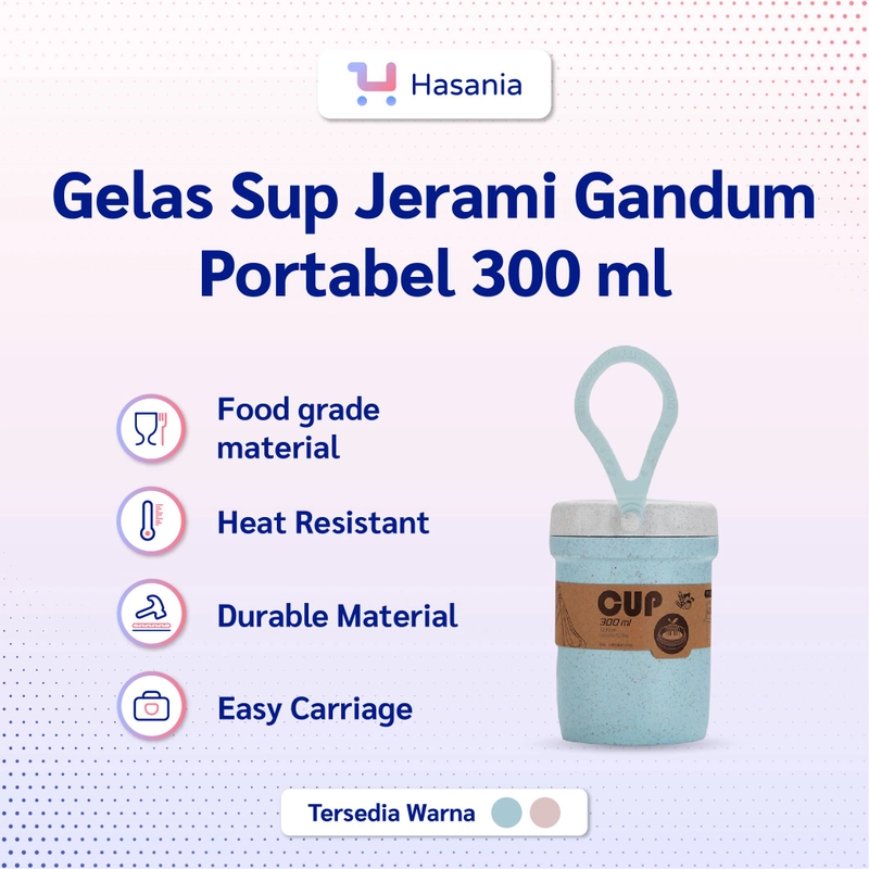 Product image Hasania Home - Mangkok Wheat Straw Dengan Tutup 300 mL Krem