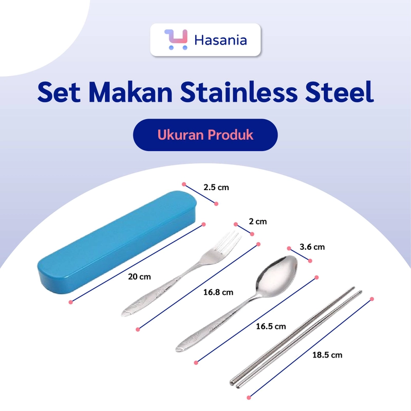 Product image Hasania Home - Set Sendok Garpu Stainless Steel Isi 3 Merah Muda