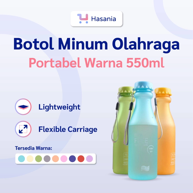 Product image Hasania Home - Botol Minum Olahraga 550 mL Putih