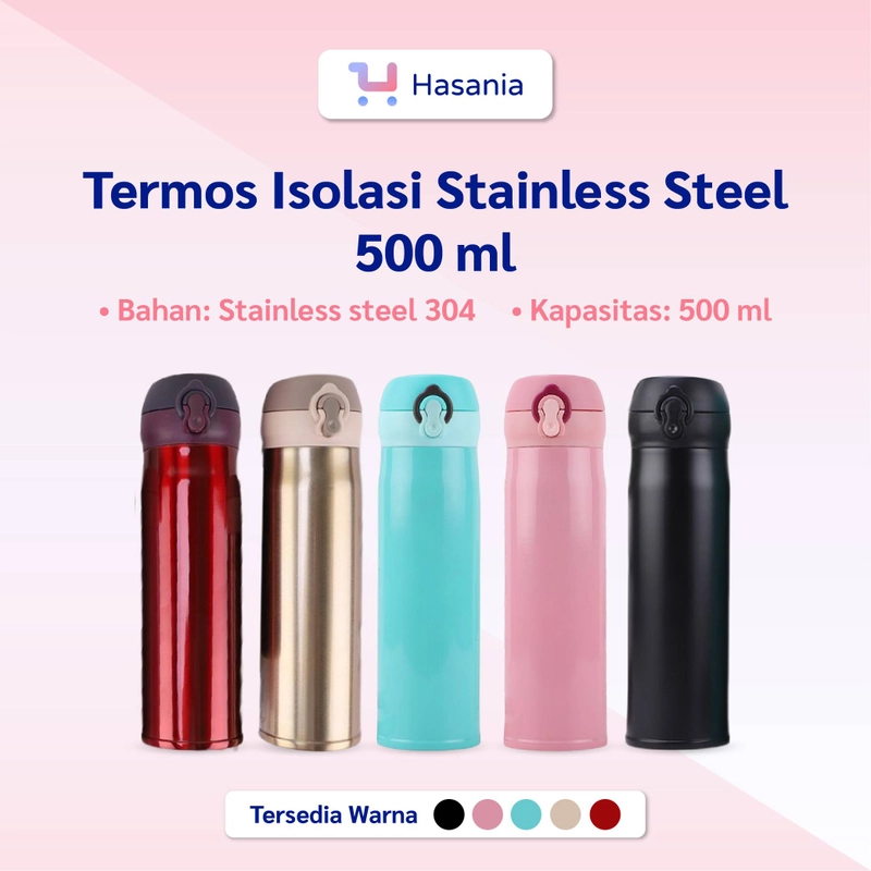 Product image Hasania Home - Botol Minum Stainless 500 mL Hitam