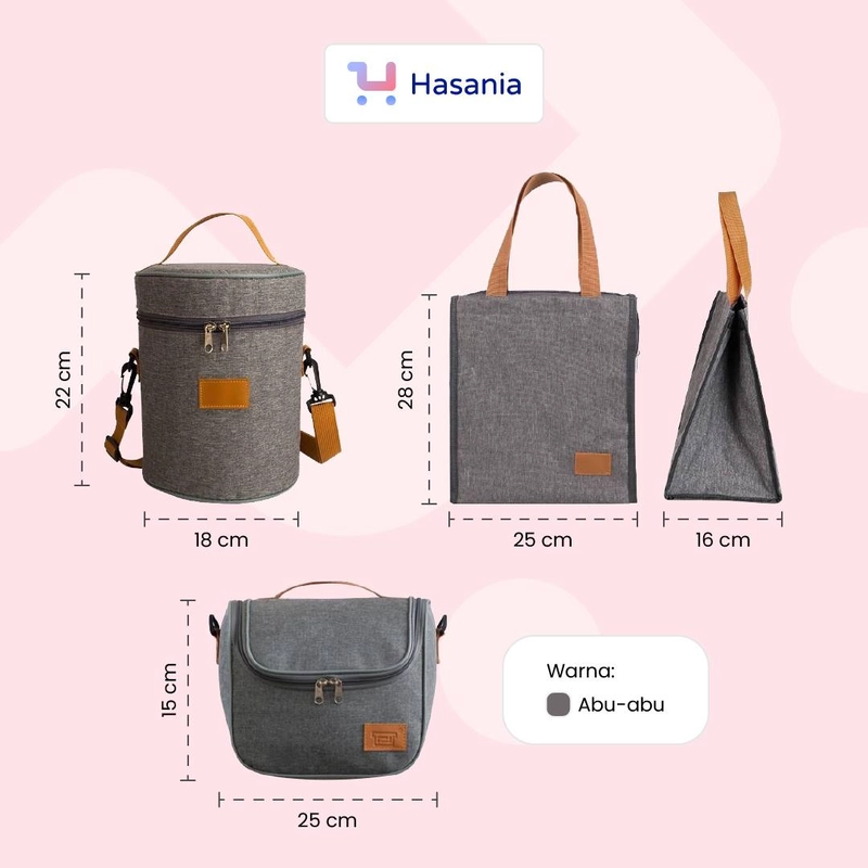 Product image Hasania Home - Tas Bekal Insulasi Termal - Persegi Kecil 25 x 17 x 27.5 cm Random