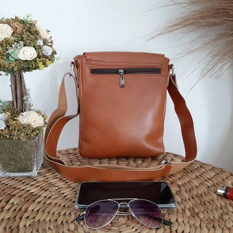 Product image Toko Sinar Garut - Tas Selempang Pull Up KZ 24 x 18 x 8 cm Tan