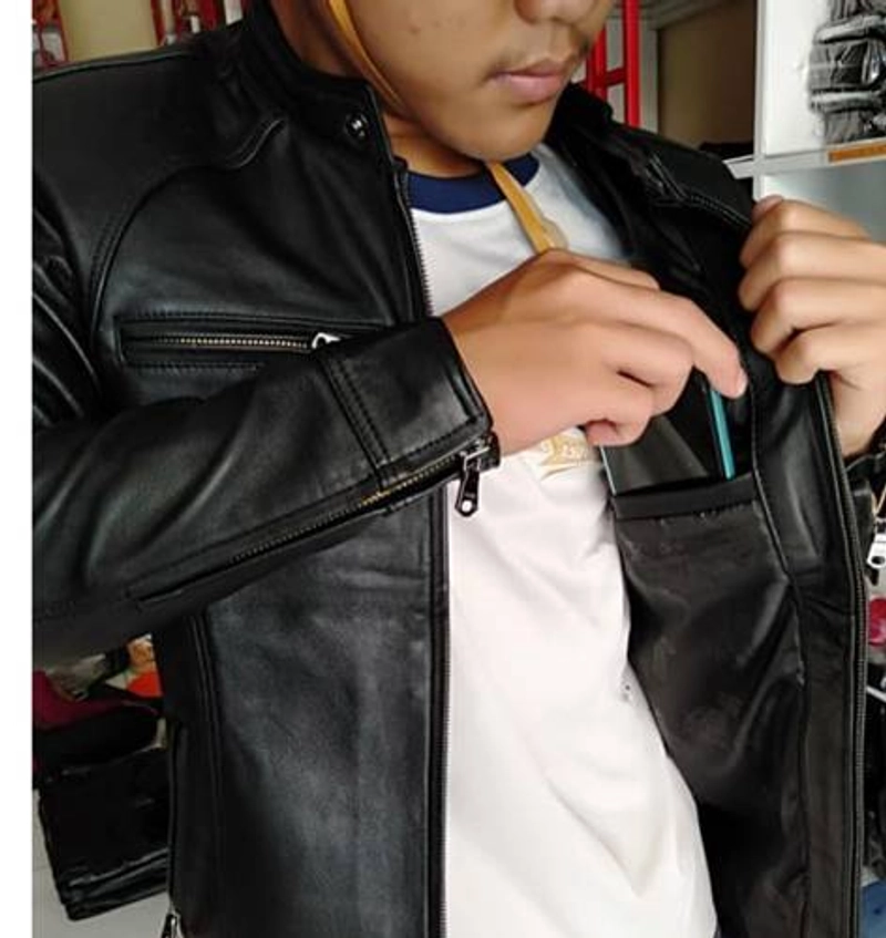 Product image [PO] Toko Sinar Garut - Jaket Kulit Domba Asli Pria Elegant Hitam M