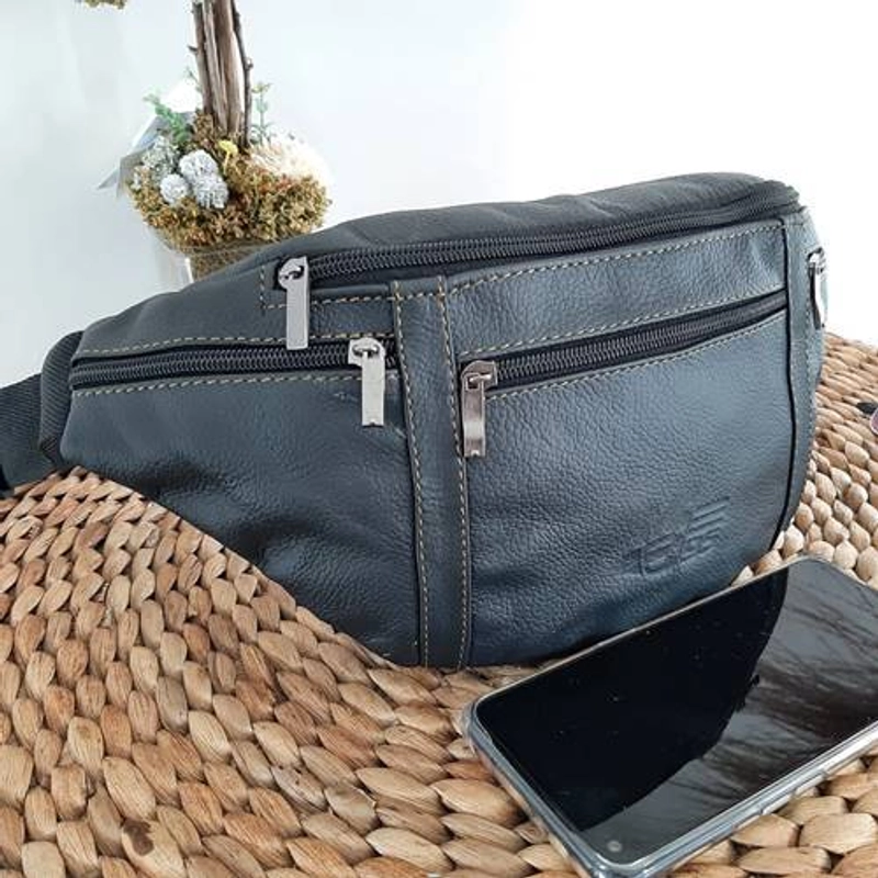 Product image Toko Sinar Garut - Tas Waisbag Motif Kulit Jeruk Hitam 32 x13 x 9 cm