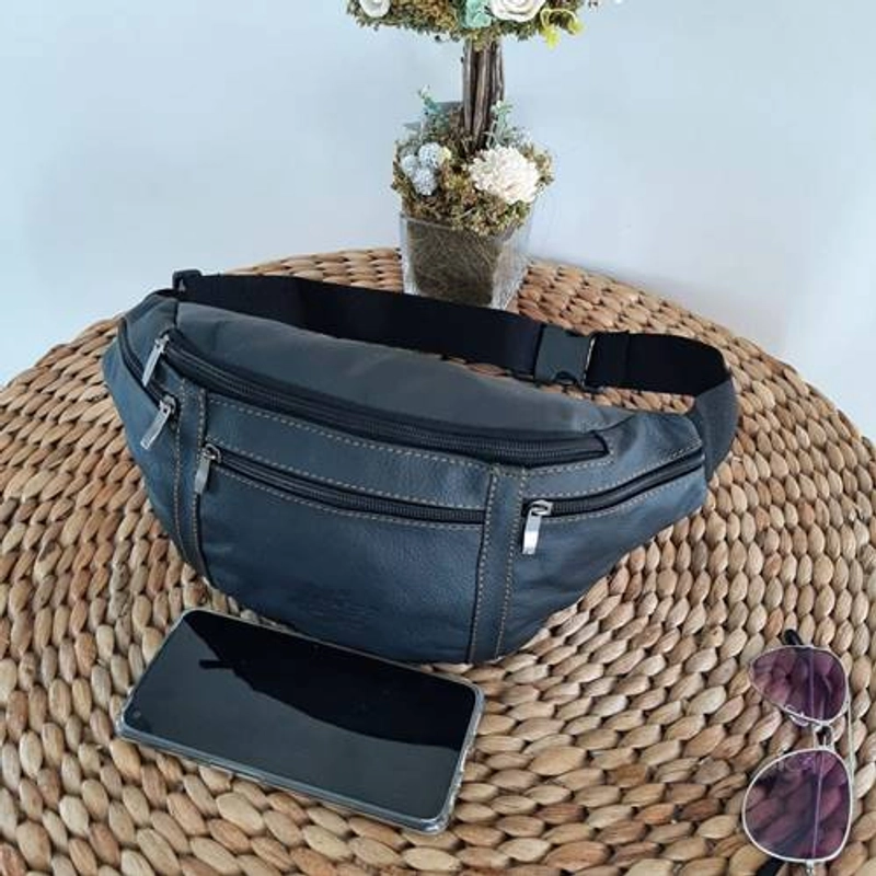 Product image Toko Sinar Garut - Tas Waisbag Motif Kulit Jeruk Hitam 32 x13 x 9 cm