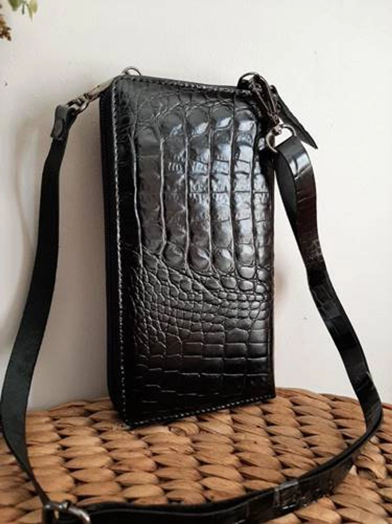 Product image Toko Sinar Garut - Tas Slempang Wanita Motif Kulit Buaya Hitam 20 x 10 x 4 cm