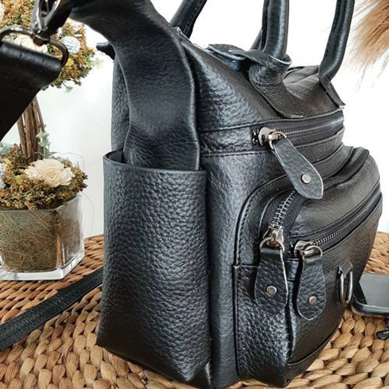 Product image Toko Sinar Garut - Tas Kulit Asli Garut Papirut Wanita Hitam 32 x 22 x 15 cm