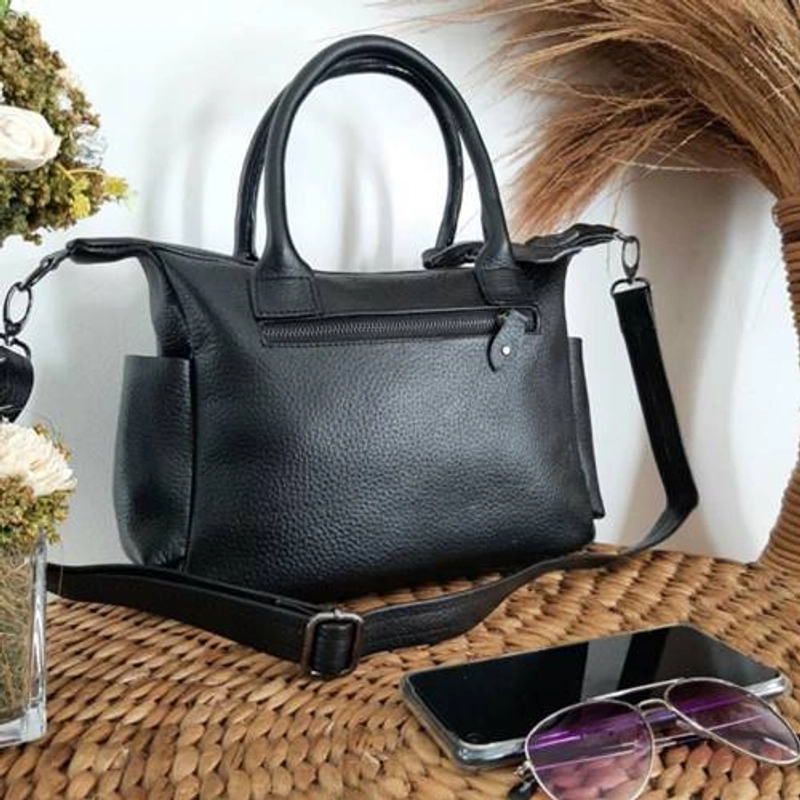 Product image Toko Sinar Garut - Tas Kulit Asli Garut Papirut Wanita Hitam 32 x 22 x 15 cm