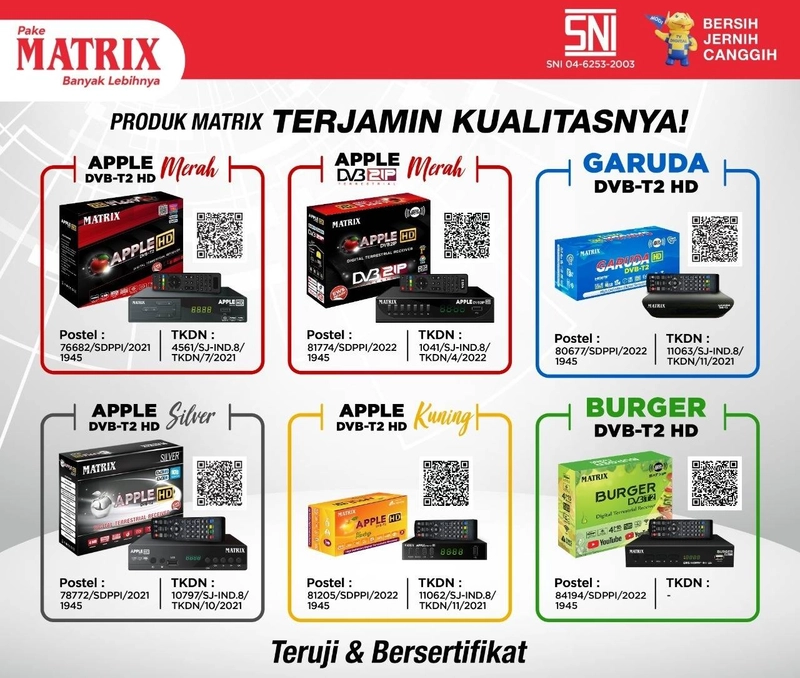 Product image TWINS STATIONERY - STB MATRIX APPLE KUNING SET TOP BOX DVB T2 DIGITAL Matrix Apple KUNING