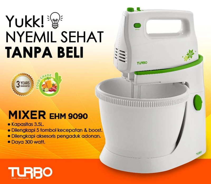 Product image Turbo - Stand Mixer Dengan Mangkok EHM9090 Standing White Green