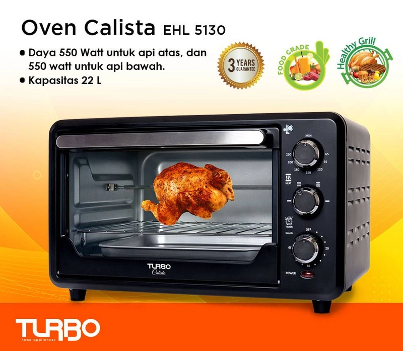 Product image Turbo - Oven New Calista 22L Rotary EHL5130 22 Liter Black