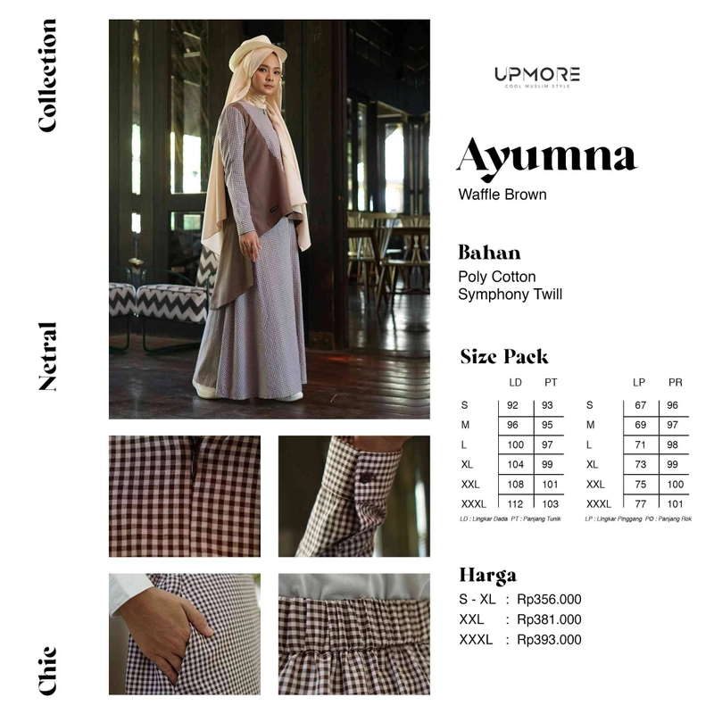 Product image Upmore - Gamis UM 020 Ayumna XL Wafle Brown - Brown Aztec