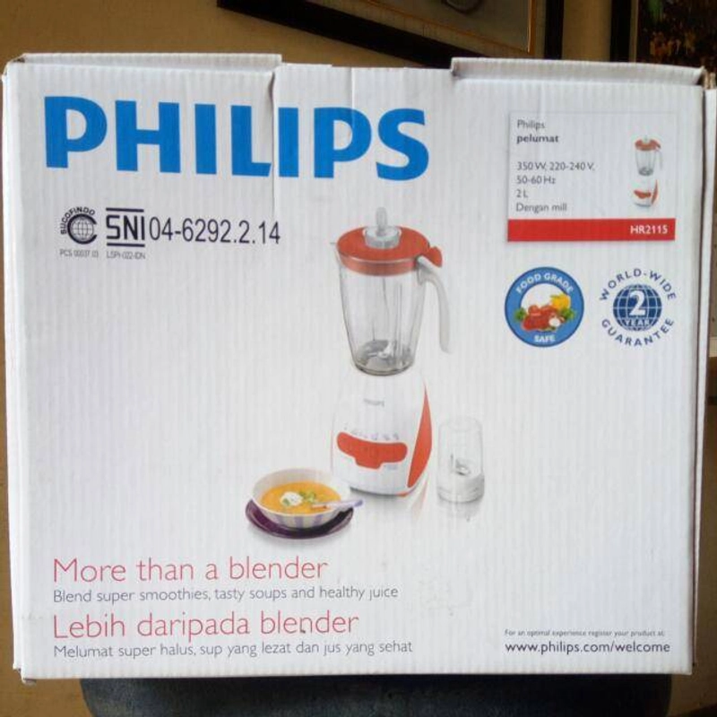 Product image UTAMAMEGA - Philips HR2115 Blender Gelas Plastik Kapasitas 2 Liter Warna Random