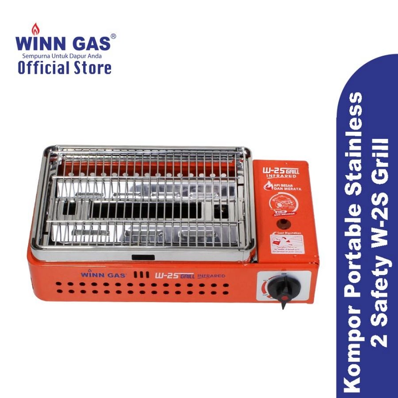 Product image Winn Gas - Kompor Portable Grill W2S 395 x 225 x 120 mm Oranye