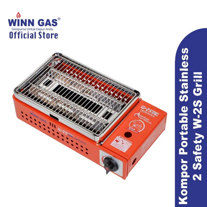 Product image Winn Gas - Kompor Portable Grill W2S 395 x 225 x 120 mm Oranye