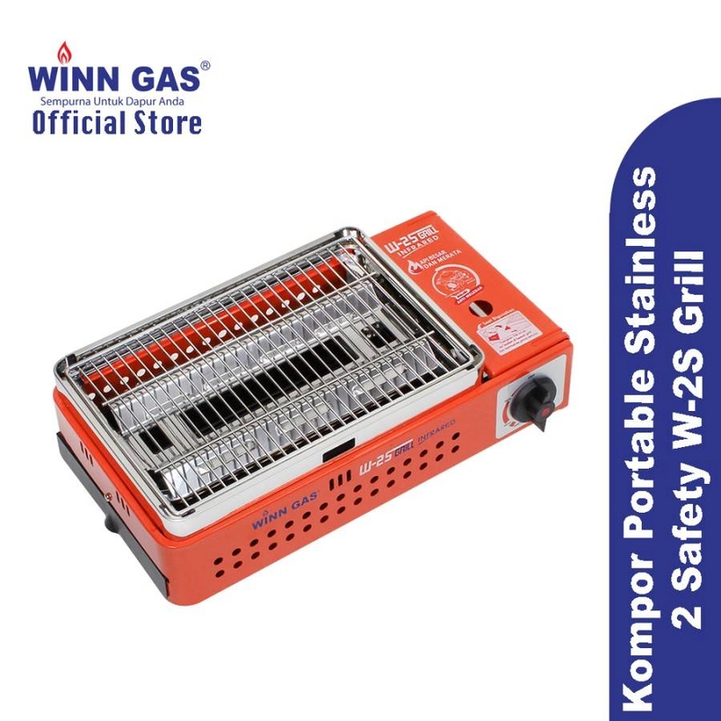 Product image Winn Gas - Kompor Portable Grill W2S 395 x 225 x 120 mm Oranye