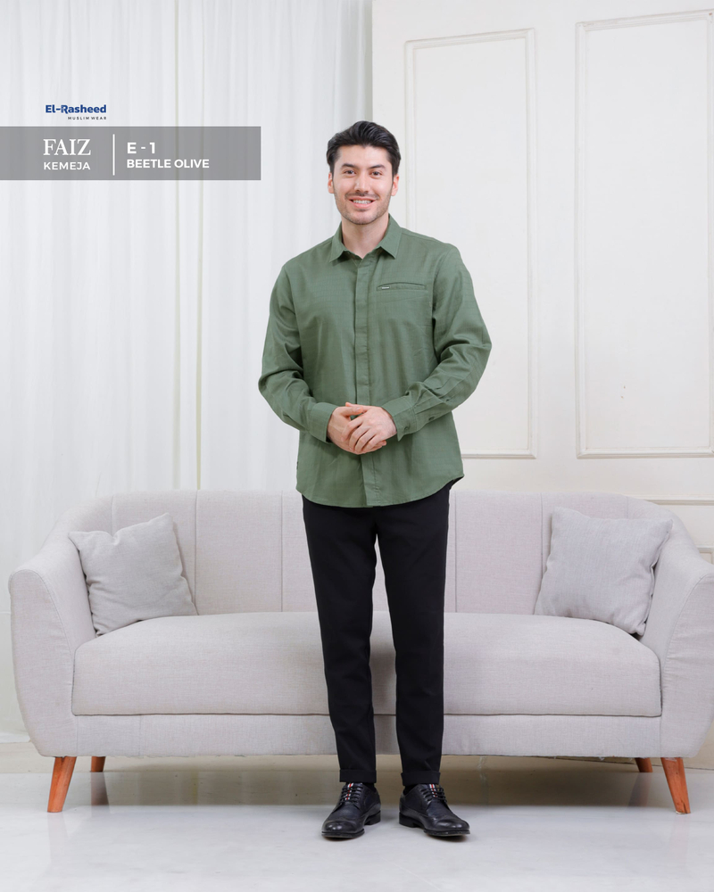 Product image Yasmeera Official - Baju Kemeja Faiz XS E1 - BEETLE OLIVE