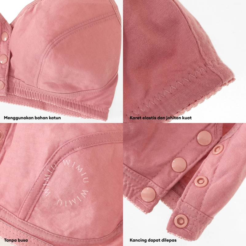 Product image Youhave - You’ve Be Ha BH Menyusui Maternity Bra Menyusui Full Katun Wanita Kait Depan Wanita Tanpa Busa Tanpa Kawat 100152 46 PIN