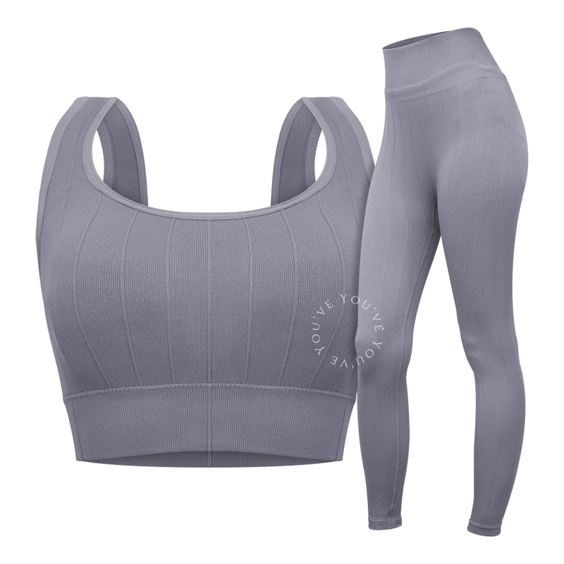 Product image Youhave - Youve Setelan Set Pakaian Baju Olahraga Sport Bra Senam Fitness Sportwear Set Wanita Y00001 ALLSIZE PURPLE