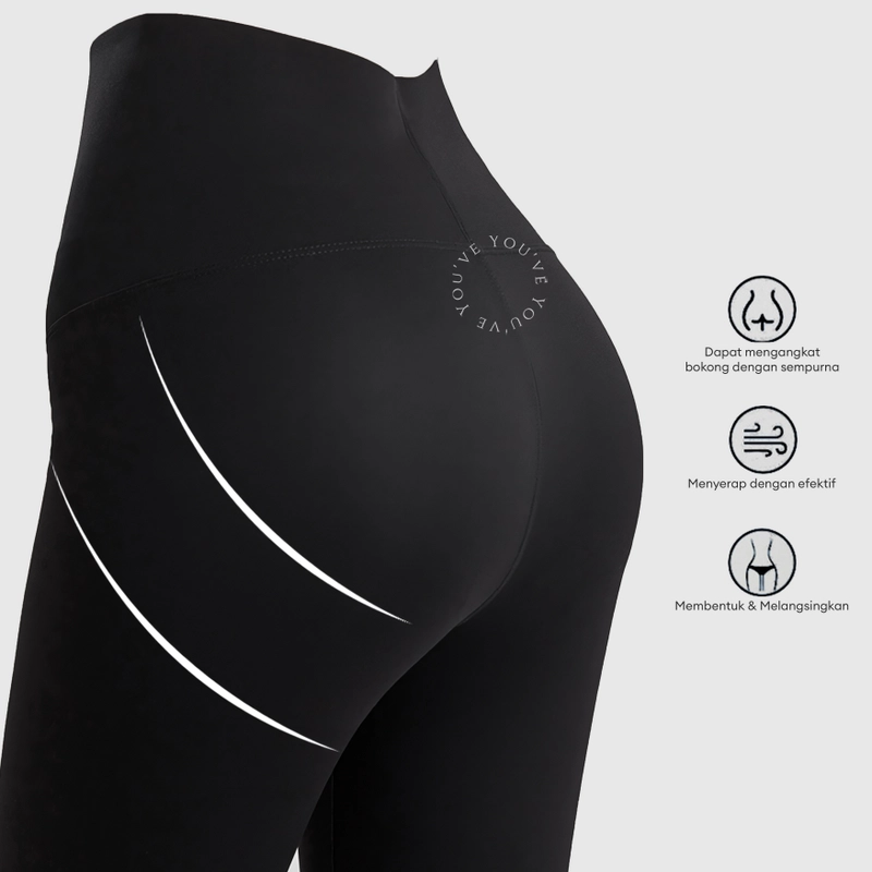 Product image Youhave - Celana Legging Korset Kait 10 High Waist Gym Sport Celana Senam Wanita Polos Yoga Y00008 XXL Black