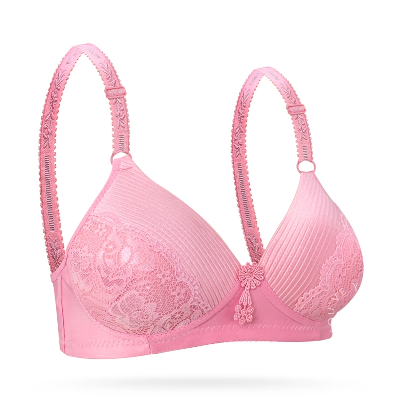 Product image Youhave - YouHave Youve BH Bra Wanita BH Tanpa Kawat Busa Sedang Motif Bunga Brokat Women Woman Bra Beha Be Ha 100201 40 Pink