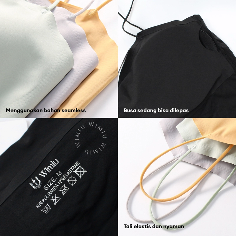 Product image Youhave - Youve Tanktop Seamless Tank Top Bh Busa Tanpa Kawat Bralette Sport Bra Wanita Crop Top 100186 M BLACK