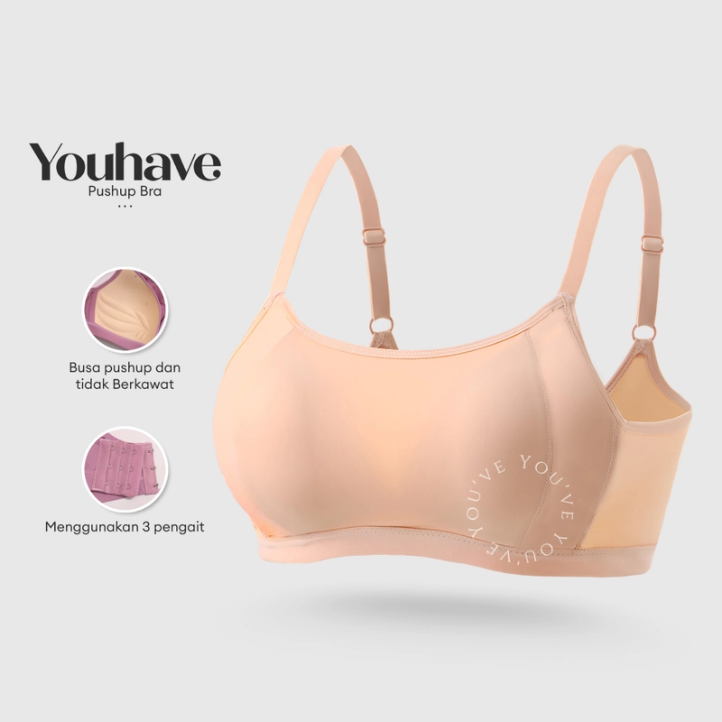 Product image Youhave - Youhave - BH Bra Seamless Kemben PushUp SportBeha Be Ha Tanpa Kawat Busa Sedang Wanita 100226 34 BLACK