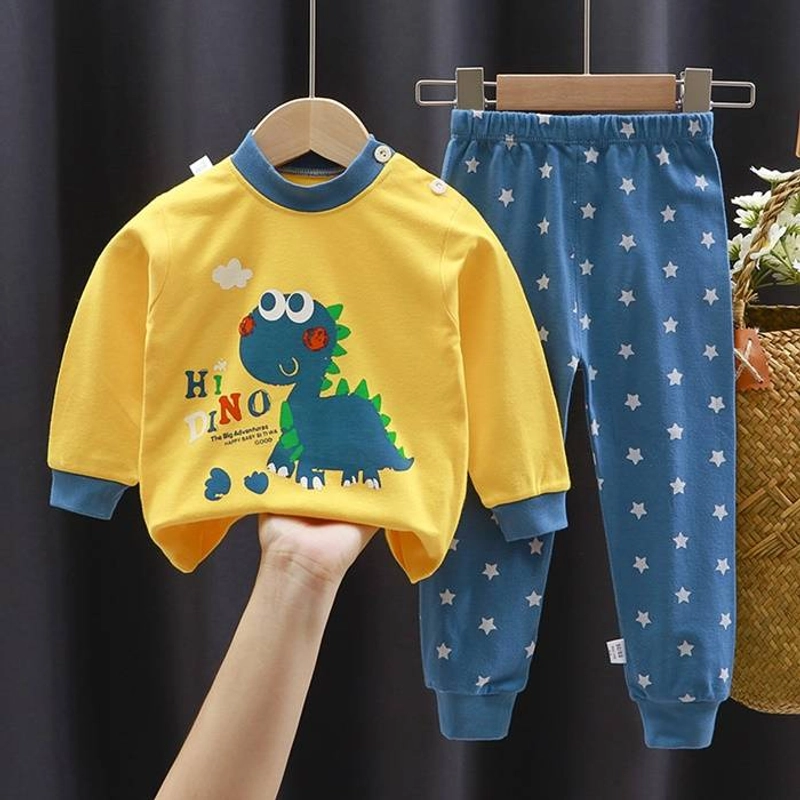 Product image Neira - Setelan Piyama Baju Tidur Anak Katun C65 Size 100 Kuning - Navy