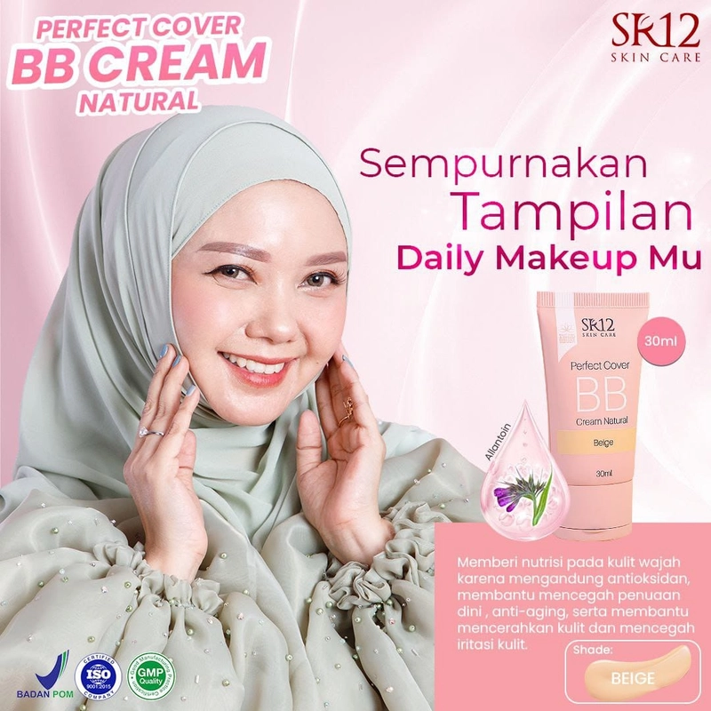 Product image SR12 Skincare - SR12 Skincare - Perfect Cover BB Cream Natural Beige Tahan Luntur Hingga 8 Jam Menutupi Flek Hitam Bekas Jerawat BB CREAM BEIGE