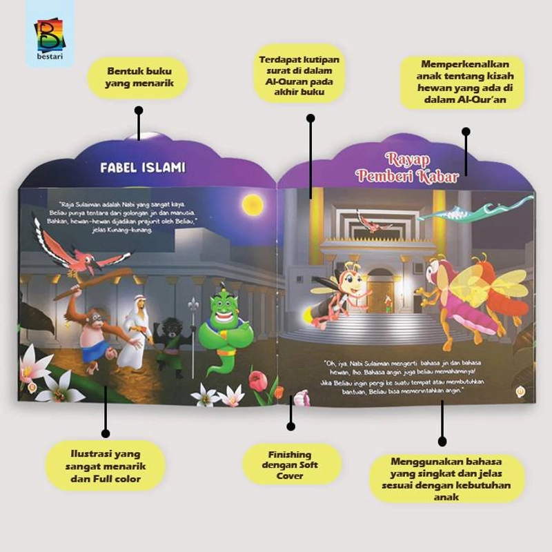 Product image Zikrul Bestari - Buku Cerita Anak Bergambar Seri Fabel Islami Per Buku Mix 2 Pcs Judul Buku (Sesuai Ketersediaan Stok)