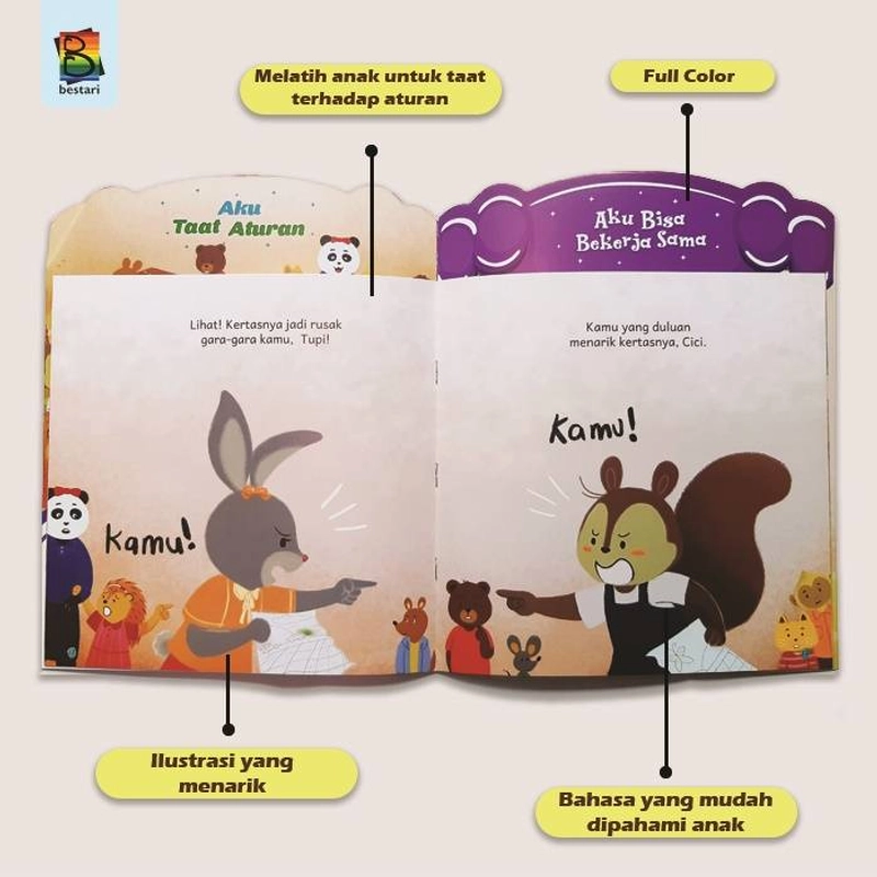 Product image Zikrul Bestari - Buku Cerita Anak Bergambar Seri Aku Taat Aturan Per Buku Mix 2 Pcs Judul Buku