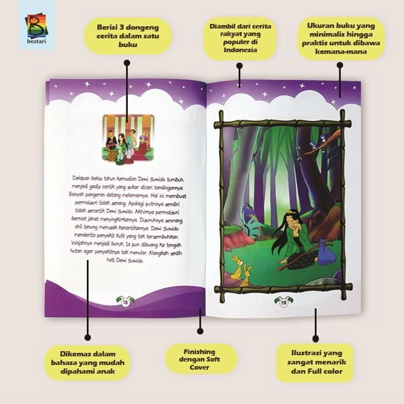 Product image Zikrul Bestari - Buku Cerita Anak Bergambar Seri Dongeng Nusantara Per Buku Mix 2 Pcs Judul Buku