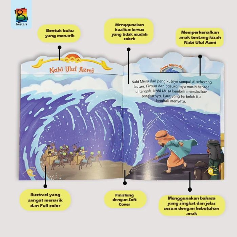 Product image Zikrul Bestari - Buku Cerita Anak Bergambar seri Nabi Ulul Azmi Per Buku Mix 2 pcs Buku