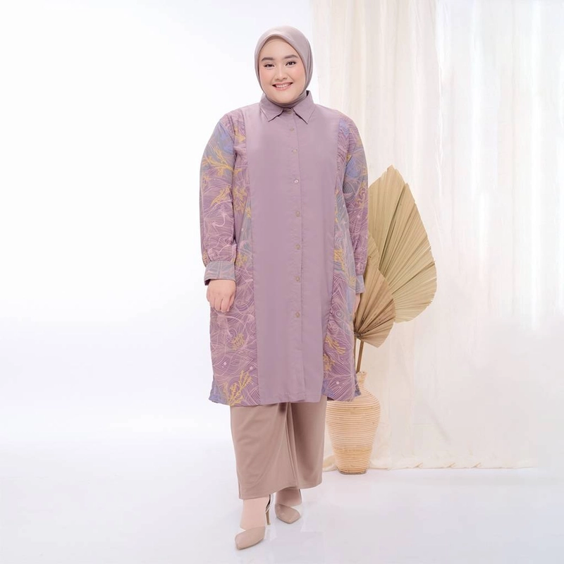 Product image ZM Zaskia Mecca - Mine Brown Plus Size Tunik - Jelita Indonesia - Edisi Derawan 3L
