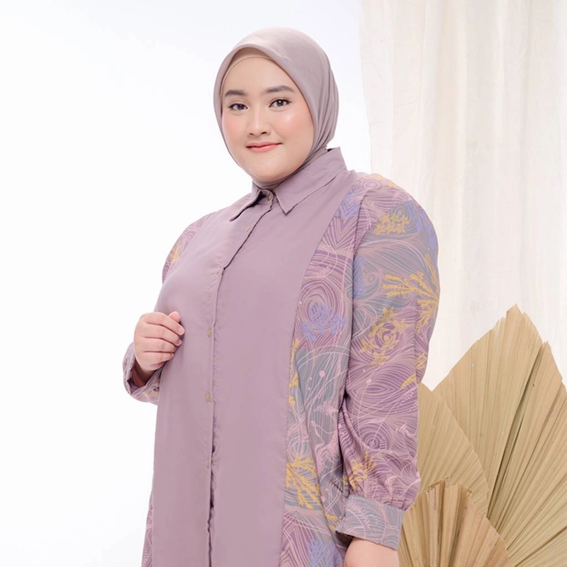 Product image ZM Zaskia Mecca - Mine Brown Plus Size Tunik - Jelita Indonesia - Edisi Derawan 3L