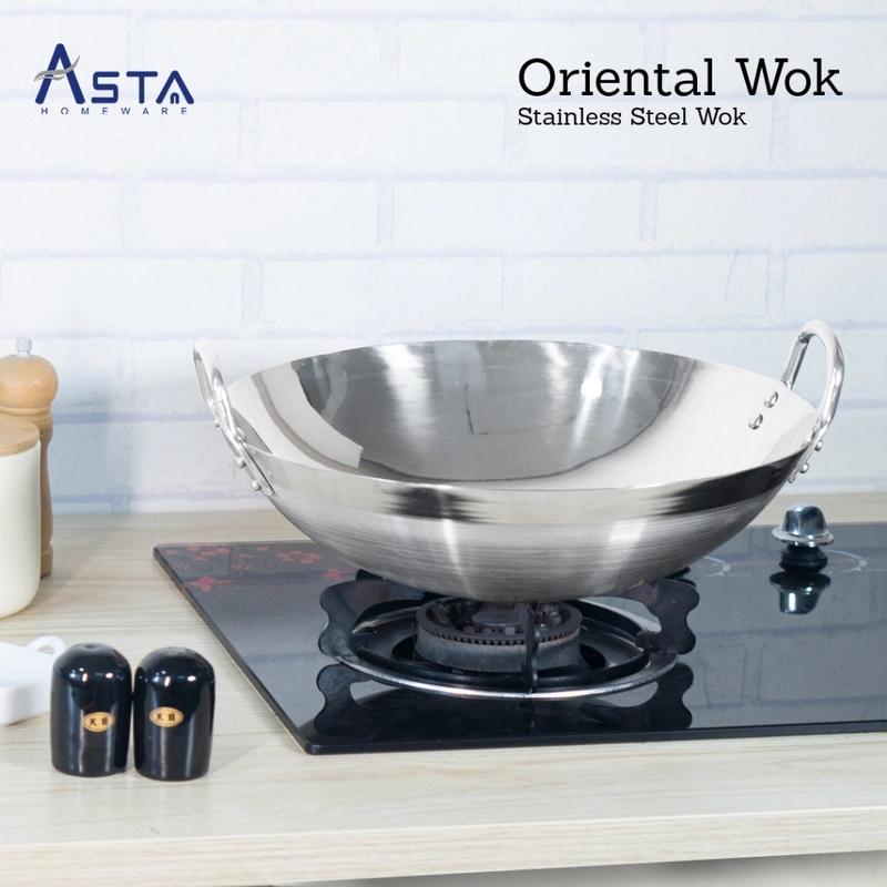 Product image Asta Homeware Official - Asta Wajan Stainless Steel Oriental Wok Penggorengan Tebal 26 cm All Size All Color