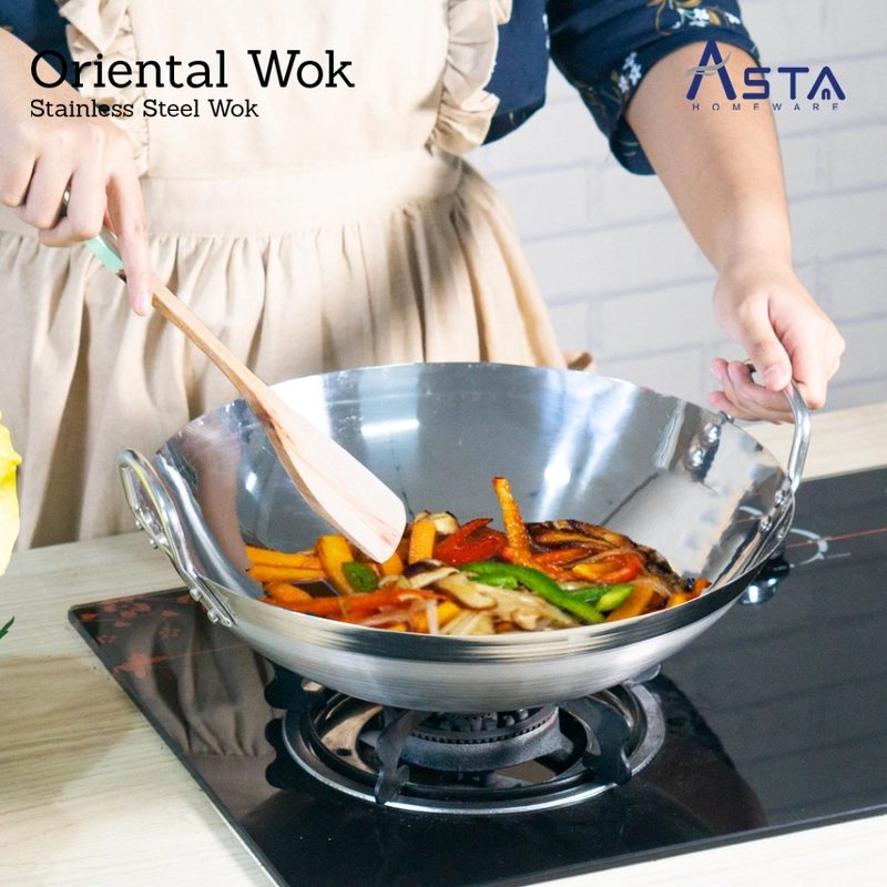 Product image Asta Homeware Official - Asta Wajan Stainless Steel Oriental Wok Penggorengan Tebal 26 cm All Size All Color