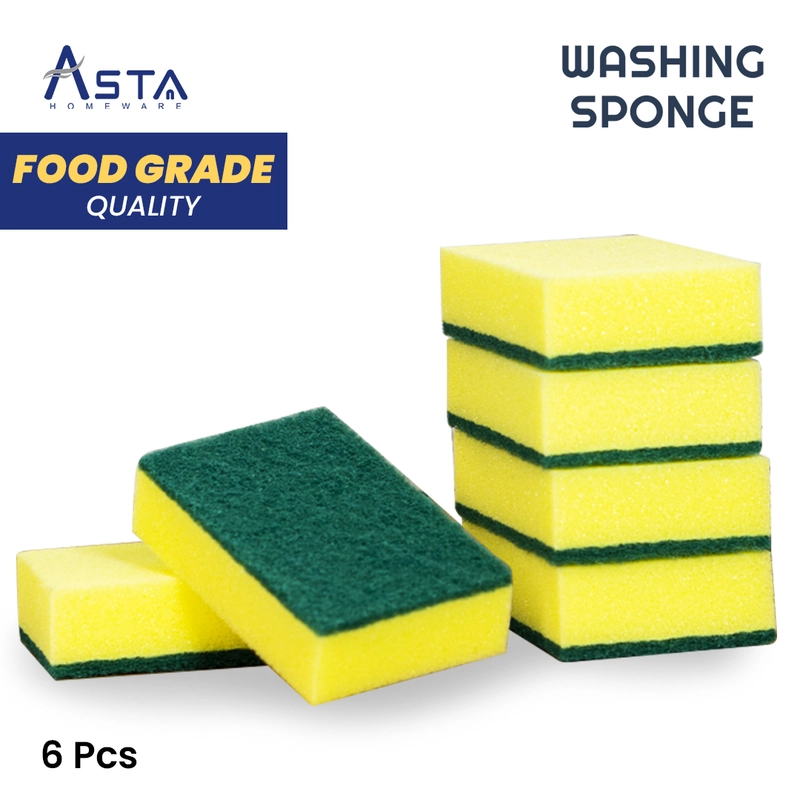 Product image Asta Homeware Official - Spons Cuci Piring Kuning Isi 6 pcs All Size All Color