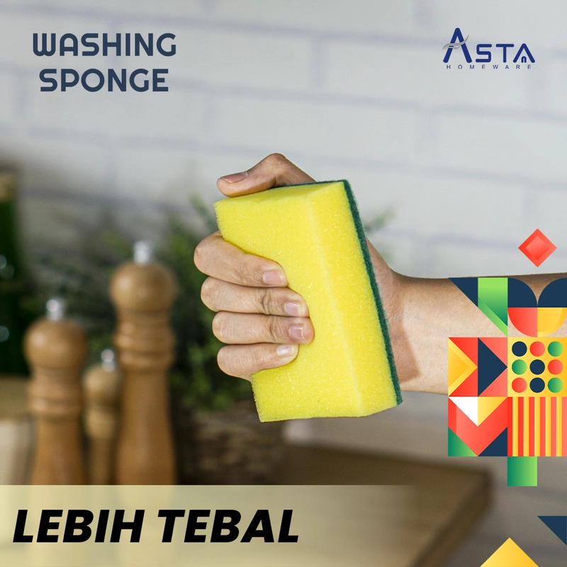 Product image Asta Homeware Official - Spons Cuci Piring Kuning Isi 6 pcs All Size All Color
